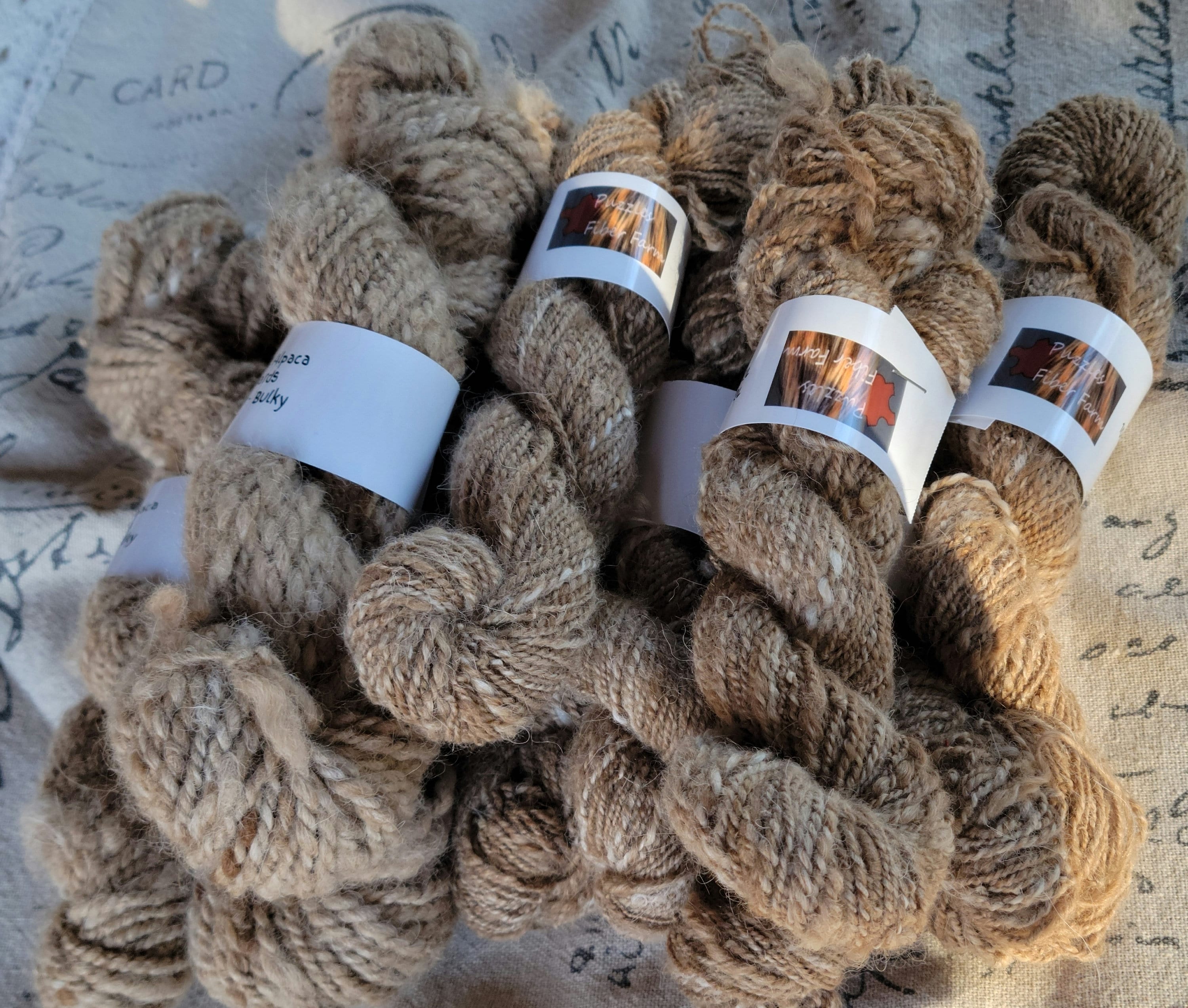 Handspun Alpaca Yarn, Fawn, Undyed