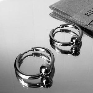 Boucles d'oreilles créoles en acier inoxydable 316L · Créoles de 16 mm · Créoles minimalistes unisexes · Boucles d'oreilles imposantes · Bijoux industriels modernes · Idée cadeau