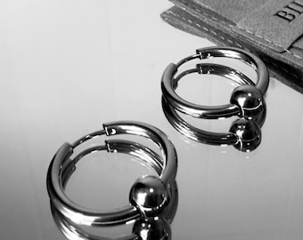 Pendientes Aro Acero Inoxidable 316L · Hoop Earrings 16 mm · Aros Unisex Minimal · Aretes Gruesos · Joyería Industrial Moderna · Regalo