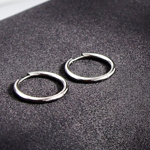Hoop earrings • Thick steel hoop earrings • Thick hoops • 316L steel • 25 mm hoop earrings • 20 mm hoops • 316L steel