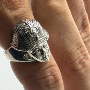 Ring·Silber·Herren·Tutanchamun·Schmuck·Ägyptisch·Handgefertigt·Symbol·Ankh·Auge·Ra·Ring·Pharao·Design·Einzigartig · Silberring als Geschenk für Männer.