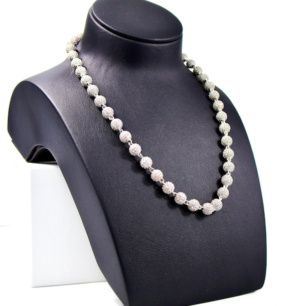 Cluster Ball Halskette Iced Out KugelketteSchmuck Diamant CZ VVS Klarheit Hip Hop EisketteValentinstag VVS Etsy