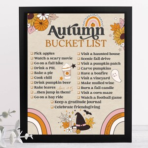 Digital Download | Autumn Bucket List | 8x10 .pdf and .jpeg files *NO PHYSICAL ITEM*
