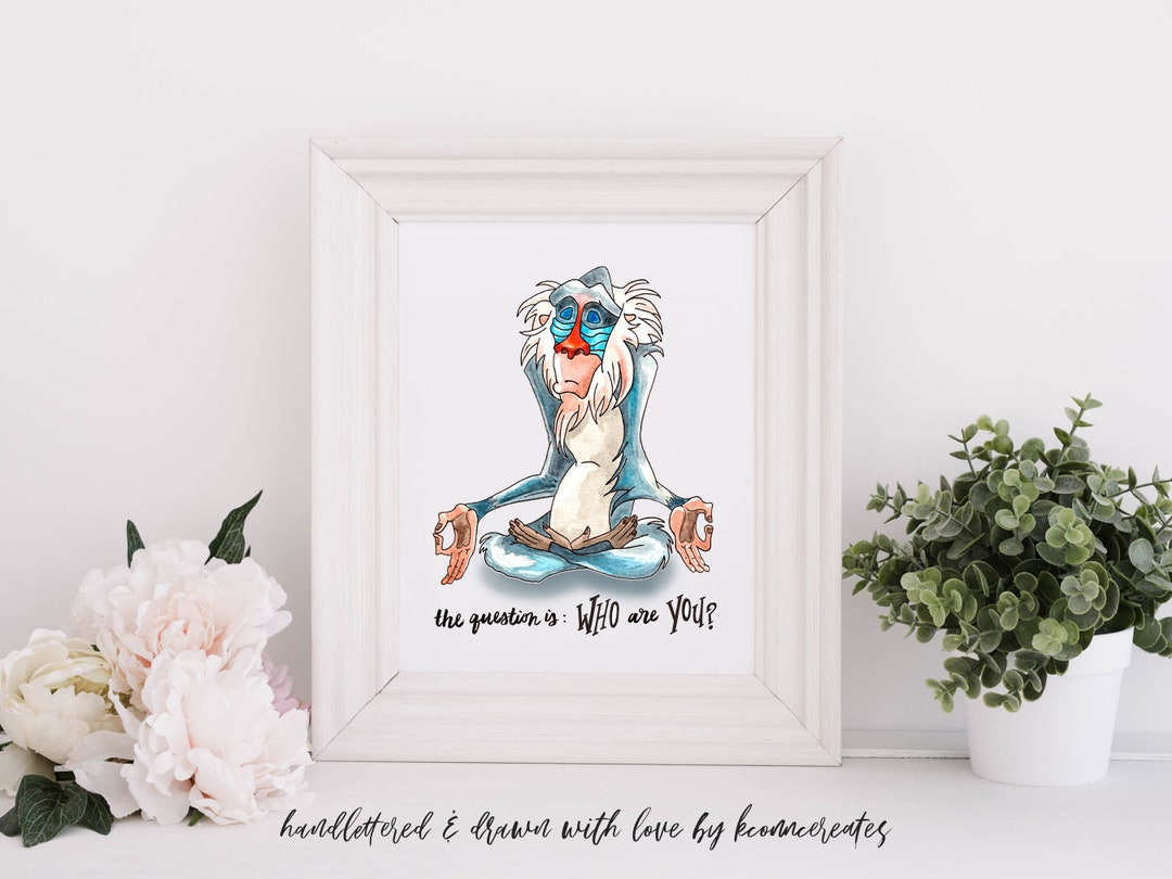 Print | "rafiki" Art Print With Phrase Options From Lion King | 5x7 or 8x10 - Etsy