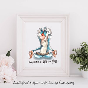 Stampa / Stampa artistica "Rafiki" con opzioni di frase dal Re Leone / 5x7 o 8x10