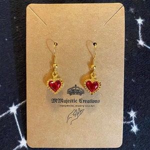Valentine’s day Earrings, Valentine’s day Jewelry, Red Heart Earrings, Love Earrings