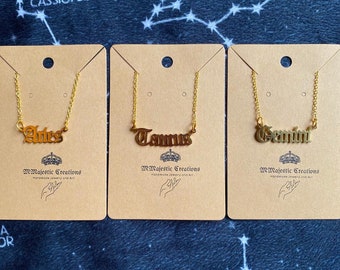 Collares con signos del zodiaco, collares del zodiaco, collares del horóscopo, collares de astrología