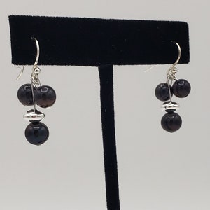 Black Cultured Freshwater Pearl Earrings/Grade AA Pearls/Dangle Earrings/Sterling Silver Earrings/Black Pearl Earrings/June Birthday Gift