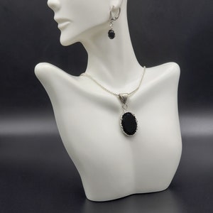 Black Onyx Sterling Silver Pendant Earring Set- Price Reduced 20%!