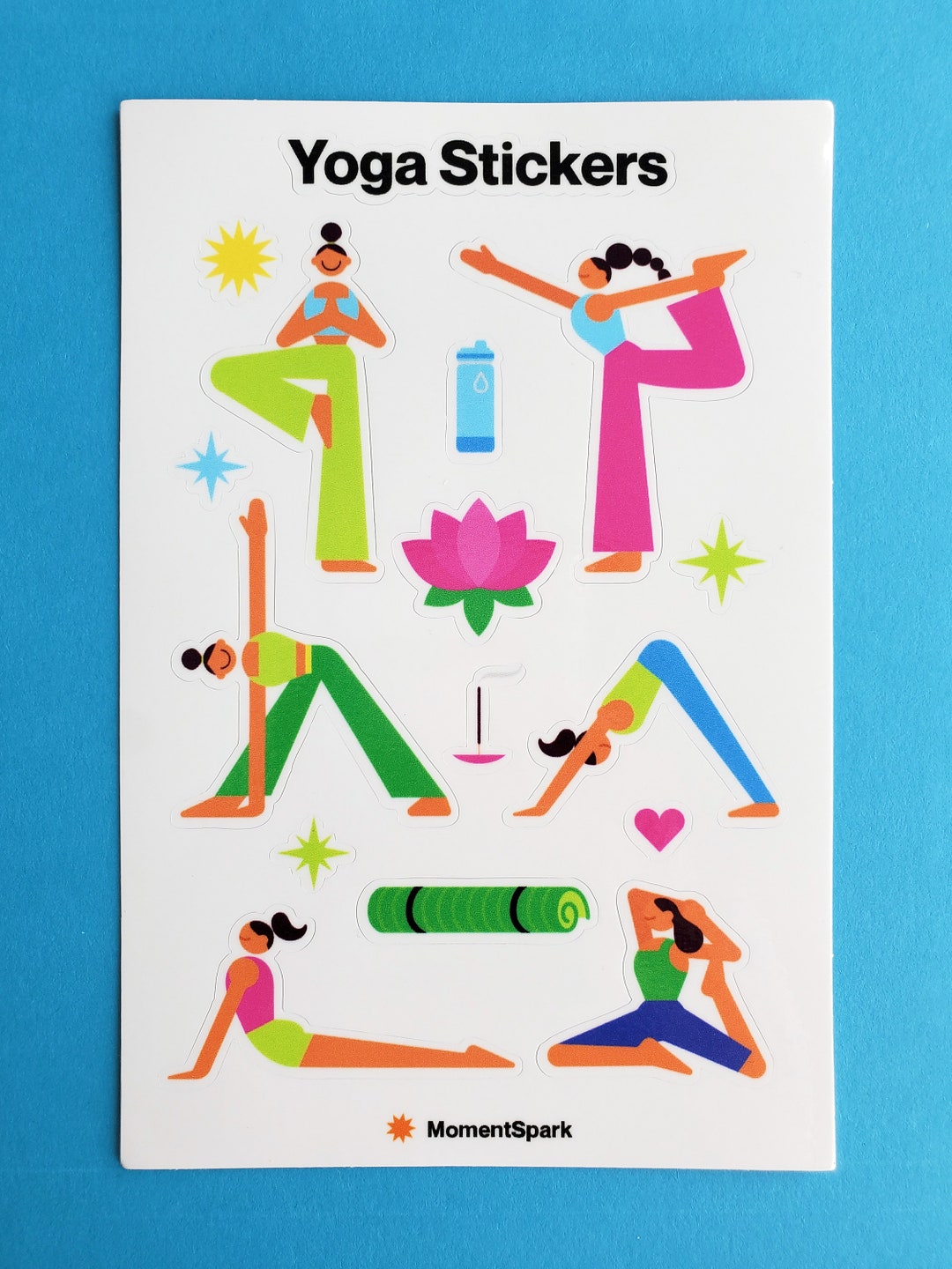 Yoga Sticker Sheet Yoga Planner Stickers Yogi Stickers Etsy