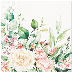 Free Ship - Floral Paper Napkins, Botanical Everyday Disposable Napkins for Decoupage and Party, Pack of 20