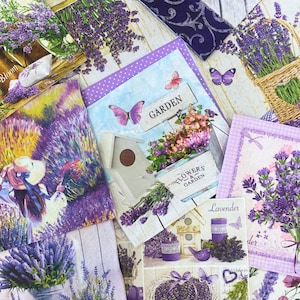 Guardanapos Mystery Decoupage, Guardanapos de papel lavanda sortidos para Decoupage, LOTE de 20 guardanapos lavanda, Guardanapos sortidos, Guardanapos surpresa