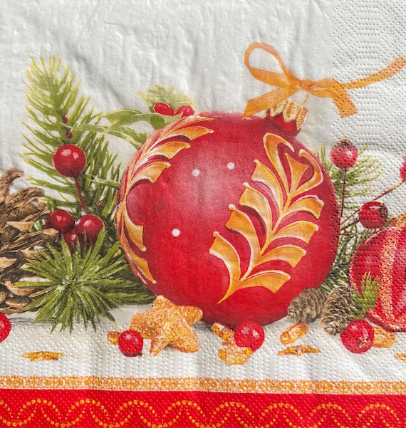 Decoupage Napkins Christmas Napkins Decoupage Decoupage Etsy