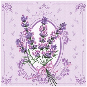 Free Ship Two Decoupage Paper Napkins, Floral Lavender Napkins For Art, Craft, Scrapbooking, Junk Journal, Gift Idea for Napkins Lovers