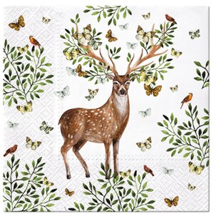 Decoupage Napkins, Decoupage Napkins Animals, Decoupage, Decoupage Napkins Deer, Two Luncheon Napkins, Decoupage Napkins Free Shipping