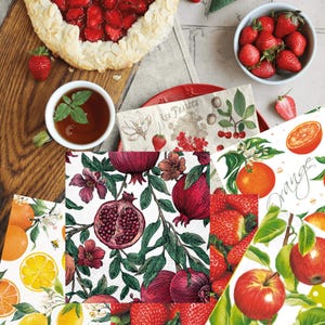 Paquete de 15 servilletas de decoupage, servilletas de papel para decoupage, servilletas Fruit Mystery Pack, 15 servilletas de frutas surtidas para decoupage, sorpresa
