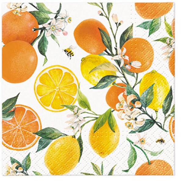 Lemon Paper Napkins Etsy