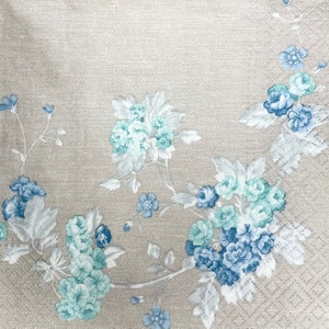 Decoupage Napkins, Decoupage Napkins Floral, Decoupage Paper, Decoupage Paper For Furniture, Decoupage Napkins Blue, Pack of 20 Napkins