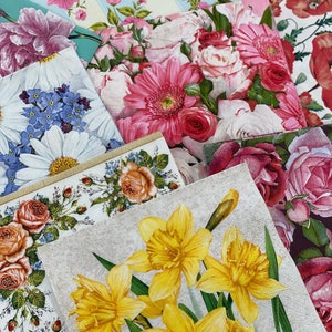 Servilletas de papel Mystery Floral Pack, Servilletas Decoupage Florales, Servilletas Decoupage Sorpresa, LOTE de 50 Servilletas de Almuerzo de Flores, Envío Gratis