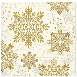 2 servetten knipselpapier Kerstmis, vakantie Papieren servetten Sneeuwvlokken, twee winterse lunchservetten voor kunst en ambacht, doe-het-zelf