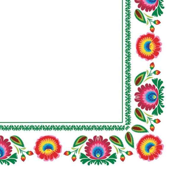Decoupage Napkins Folk, Paper Napkins for Decoupage, Floral Birthday Napkins, Free Ship Napkins, Pack 20 Napkins