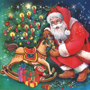 Decoupage Napkins Christmas, Decoupage Napkins Santa, Christmas Napkins, Paper Napkins, Two Napkins Free Shipping