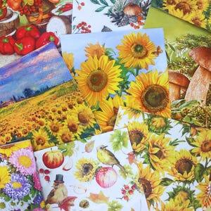 Set aus 8 Papierservietten für Decoupage, Junk Journal, Scrapbooking, Kunstprojekte. LOT von 8 Servietten, Mystery Servietten Überraschung