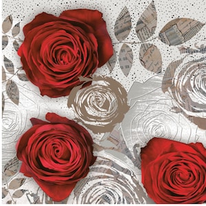 Guardanapos de decoupage, papel de decoupage, papel de decoupage para móveis, guardanapos de decoupage florais, guardanapos de papel, flores, dois guardanapos de almoço