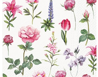 Decoupage Paper, Decoupage Napkins, Decoupage Napkins Floral, Flowers Paper Napkin, Paper Napkins For Decoupage, Decoupage, Two Napkins