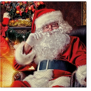 Decoupage Napkins, Santa Decoupage Paper Napkins Christmas, Decoupage Napkins Vintage, Decoupage Napkins Free Shipping, Two Napkins