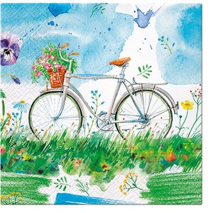 Decoupage Paper, Decoupage Napkins, Decoupage Napkins Bicycle, Tissue Paper For Decoupage, Summer Napkins, Two Luncheon Napkins, Crafts