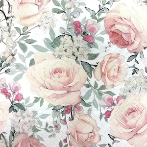 Papierservietten für Decoupage, Papierservietten, Papierservietten Blumen, Decoupage Servietten, Bastelbedarf, Decoupage Papierservietten, Zwei Servietten