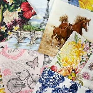 Paquete misterioso, Servilletas de papel, Servilletas de decoupage, Servilletas de decoupage sorpresa, Decoupage, LOTE de 50 servilletas de almuerzo, Envío gratis