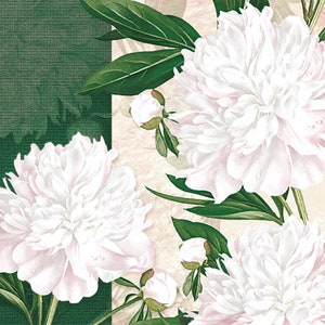 Decoupage-Servietten, Decoupage-Papier, Decoupage-Servietten Florale Pfingstrose, Papierservietten für Decoupage, Decoupage-Servietten Frühling, zwei Servietten
