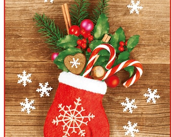 Christmas Paper Napkins, Holiday Dinner Decorative Party Napkins, Decoupage Napkins Christmas, Pack of 20 Luncheon Napkins