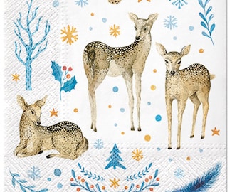 Decoupage Napkins Christmas, Decoupage Napkins, Christmas Napkins, Decoupage Napkins Animals, Paper Napkins For Decoupage, Two Lunch Napkins