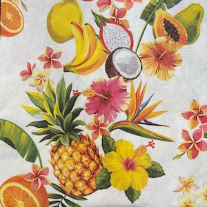 Decoupage Napkins, Decoupage Napkins Fruit, Decoupage, Decoupage Napkins Exotic, Decoupage Paper, Paper Napkins, Two Paper Luncheon Napkins