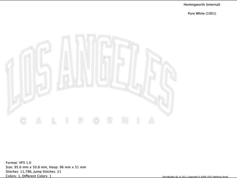 Los angeles embroidery design  etsy Los angeles embroidery design  etsy
