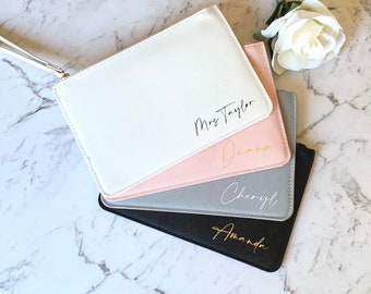 Personalised Clutch Bag, Bridesmaid Pouch, Bridesmaid Proposal, Hen Party Gift, Personalized Maid of Honour Gift