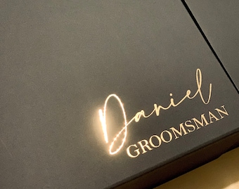 BLACK Luxus Geschenkbox personalisiert |Trauzeugen Paten | Brautjungfer | Brautjungfer Vorschlag | Trauzeugin
