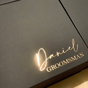 ZWARTE luxe gepersonaliseerde geschenkdoos | Bruidsjonkers peetouders | Bruidsmeisje | Voorstel bruidsmeisje | Bruidsmeisje
