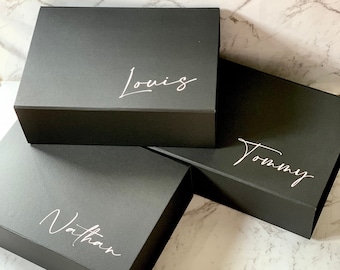 Starre magnetische Luxus-Box | Groomsmen Geschenkbox | Paten | Brautjungfer | Brautjungfer Vorschlag Box | Trauzeugin Box