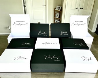 Caja de propuesta de dama de honor personalizada, regalo para padrinos de boda, caja personalizada, caja de regalo para dama de honor, caja para propuesta de dama de honor, caja vacía para dama de honor