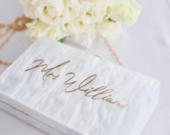 Frau Geldbörse Braut-Kupplung, Luxus-Perlen-Kupplung, Geldbörse für Hochzeit, Braut-Kupplung, Geschenk für die Braut, um personalisiertes Hochzeitsgeschenk für die Braut zu sein