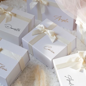 Gepersonaliseerde magnetische lintdoos, aangepaste geschenkdozen, geschenkdoos bruidsmeisje, lege geschenkdoos, luxe huwelijkscadeau, geschenkdoos voor haar