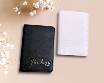 Regalos de pareja personalizados / Titular del pasaporte Mr & Mrs / Etiqueta de equipaje para pareja / Regalos de luna de miel / Cubierta de pasaporte personalizada