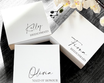 Caja con cierre magnético, caja personalizada para dama de honor, caja para padrinos de boda, caja de regalo personalizada, ideas de regalo, caja vacía para propuesta de dama de honor