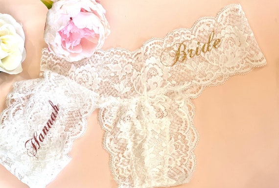 Custom Gifts for her Bride Panties – Lace Wedding Underwear Bridal