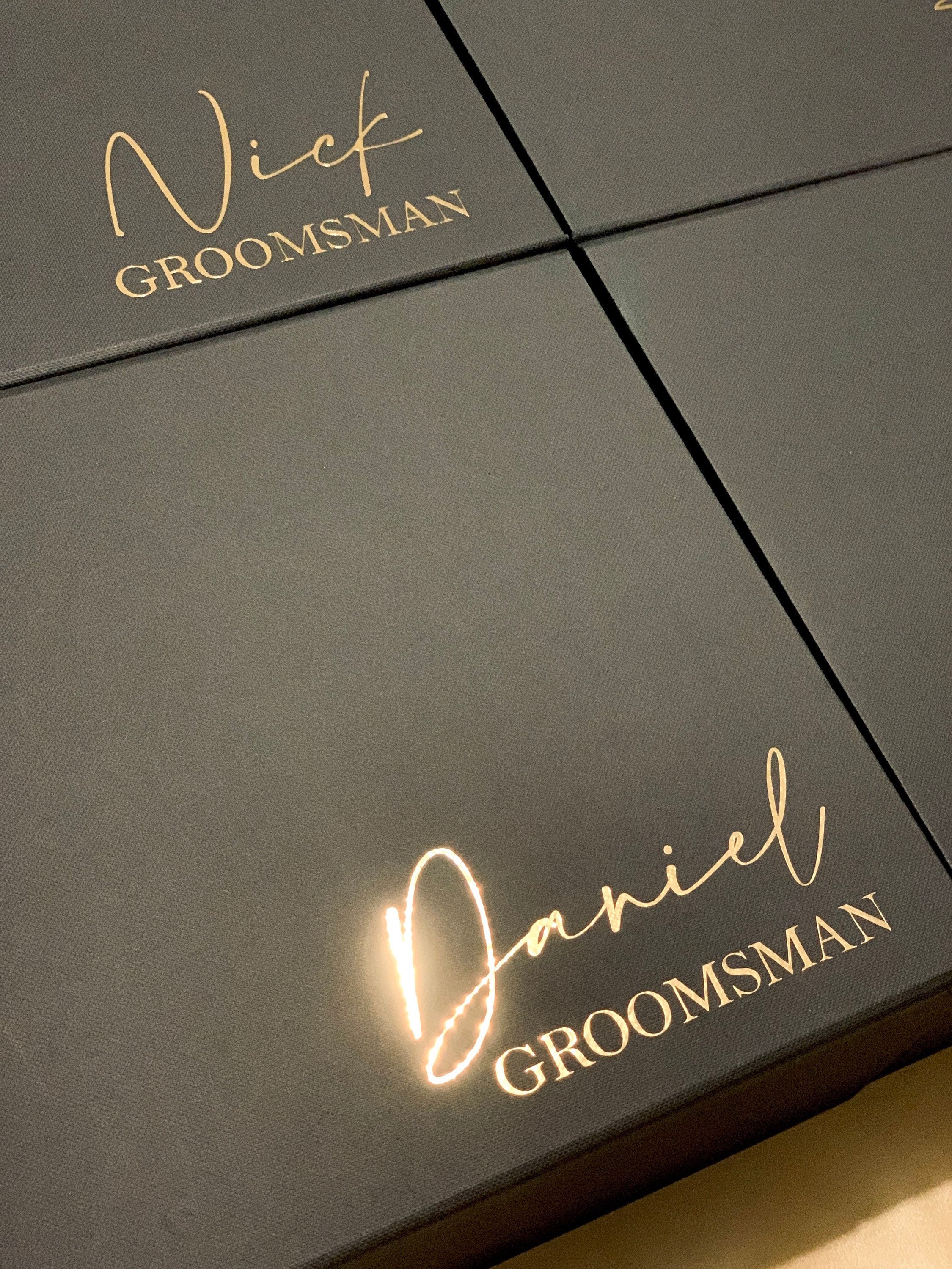 BLACK Luxury Personalised gift box Groomsmen Godparents Bridesmaid Bridesmaid Proposal Maid of Honour