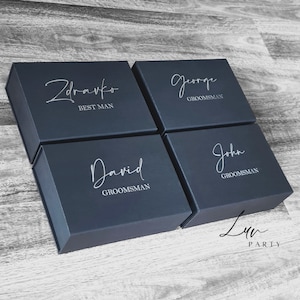 Magnetic Gift Box Groomsman, Empty Personalized Bridesmaid Box, Flower Girl Proposal Box, Maid of Honor Box, Luxury Gift Box image 1